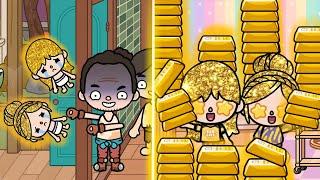 Twins Became Rich Because of Golden Hair | Toca Life Story | Toca Boca