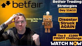 Betfair Trading | 0 - £1000 Challenge | Day 11&12 Disaster Strikes AGAIN