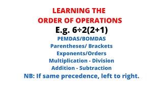 Easiest way to learn the Order of Operations ||Chris Maths Academy