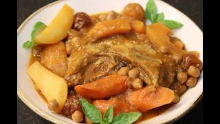 طرز تهیه خوراک گوشت و نخود و سبزیجات غذای پاییزی سالم ساده فوری آشپزی سنتی ایرانی حرفه ای با نیلوفر