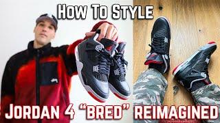 How To Style: Nike Air Jordan 4 "BRED" Reimagined Sneakers - On Feet With Outfits