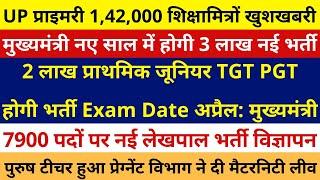 खुशखबरी मुख्यमंत्री ऐलान 2 लाख प्राथमिक, जूनियर, TGT PGT की होगी भर्ती Exam Date अप्रैल में आवेदन