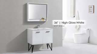 KubeBath Bosco Freestanding Modern Bathroom Vanity Collection