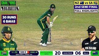 NZ vs SA Champions Trophy Semi Final Highlights 2025, New Zealand vs South Africa Highlights 2025