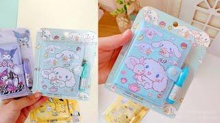 DIY Cute Mini Sanrio Notebook with pen / how to make cute diary / paper craft / School supplies