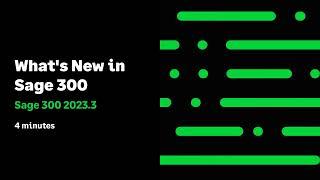 Sage 300cloud - What's New in Version 2023.3