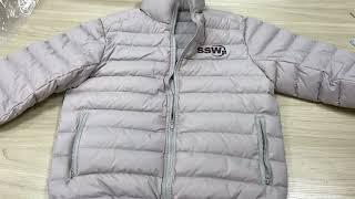 SSW logo Puffer Jacket - Thick style sample in color grey
