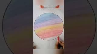 sky drawing in circle with pencil colour#viral#shorts video