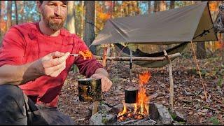 Fall Camping Overnight and Trout Fishing in the Appalachian Mountains with the Hammock