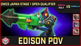 [ Edison ] John Sojourn is BACK! | VortexWolf vs Farfalla | Open Qualifier | OWCS Japan Stage 1