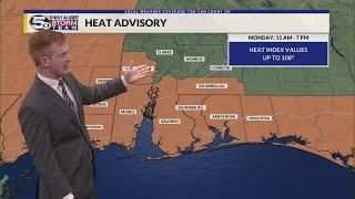 Heat Advisory Monday, Isolated Afternoon Storms: Sunday Evening Forecast 6/23/2024