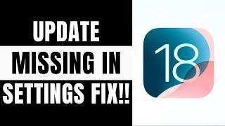 How to Fix iOS 18 Update Not Showing In Settings!(Easy Fix)