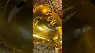 The reclining Buddha at Wat Pho in Bangkok, Thailand is 45m long & 15m high, covered in gold leaf