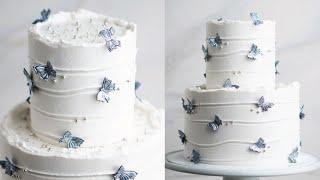 How to Make an Easy Buttercream 2 Tier Cake with Butterflies