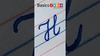 Capital Cursive letter H | Capital Letter 'H' Cursive Handwriting | Cursive Writing | @Basics4Kids