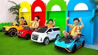 [30분] 예준이와 예성이의 4 가지색 자동차 장난감 조립놀이 4 Colors Car Toy Assembly for Kids