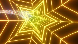 Endless Wireframe Star Shaped Neon Glowing Rainbow 3D Tunnel Spectrum 4K 60fps Wallpaper Background