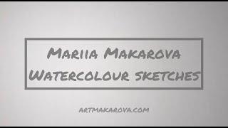 Watercolour sketches by Mariia Makarova