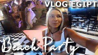 Dzienny vlog BEACH PARTY NIGHT  Egipt Hurghada Impreza na plaży