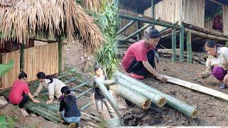 Homeless mother and two daughters make their own kitchen