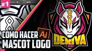 COMO HACER un MASCOT LOGO / TEAM LOGO fácil - Tutorial Illustrator en español