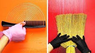 23 IDEAS PARA PINTAR LA PARED UTILIZANDO COSAS ORDINARIAS