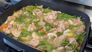 FOLDAWAY SKILLET|COOKING SOUR PORK SOUP|PORK SINIGANG|JSB AND EVERYTHING