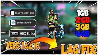 Fix lag Hex Editor 60fps Free Fire 1.62.10 Increased Sensitivity without changing dpi 1gb 2gb 3gb