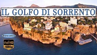 SORRENTO COAST - SANT'AGNELLO - GULF AT SUNSET WITH THE SAILING SHIP 'ROYAL CLIPPER' - DRONE VIDEO