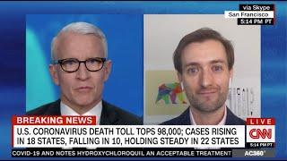 Anderson Cooper talks with Tomas Pueyo on May 26th 2020 about coronavirus, opening states & churches