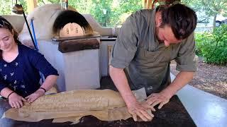 Clay cooking: seabass in herbs from the garden at Willem Hiele in Belgium