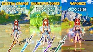 Nilou with 5 Stars Weapon, Electro Charge or Vaporize or Bountiful Cores | Genshin Impact 3.1