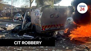 WATCH | Manhunt under way after robbers blow up cash-in-transit van in Tembisa