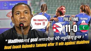 "There's no reason to celebrate the win against Maldives." Nepal head coach Rajendra Tamang