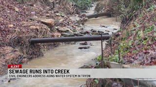 Town of Tryon's sewage overflows into Vaughn Creek; Officials say 'its aware'