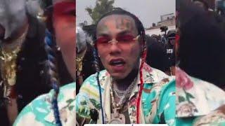 6ix9ine Went To One Of The Most Dangerous Hoods in Mexico After Fans Painted a Mural .