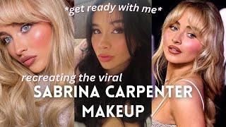 trying the VIRAL SABRINA CARPENTER MAKEUP | grwm glowy, dewy look ∙°