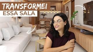 SALA DE ESTAR, JANTAR, HALL E VARANDA - TRANSFORMEI ESSE APTO