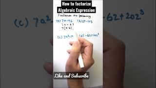 How to Factorize Expressions / #shorts / #mathshorts / Factorization / #YouTubeshorts