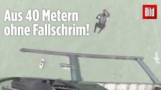 Dieser Typ springt aus 40 Metern ohne Fallschirm aus einem Heli