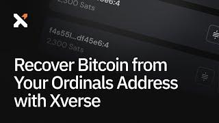 Recover Bitcoin from Your Ordinals Address with Xverse