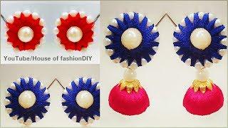 How To Make Silk thread Pearl Earrings At Home..!