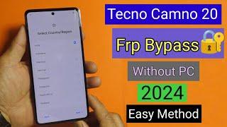 Tecno Camon 20 Frp Bypass | Gmail Account Remove | Without PC Tecno (Ck6) Android 13 New method 2024