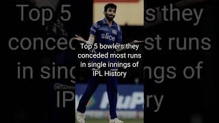 Most Runs conceded in single innings in IPL History #mostruns #cricket #ipl #shorts #bowlers