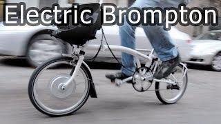 Electric Brompton bike, most compact electric folding bicycle