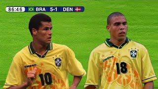 QUANDO DAVA MEDO DO BRASIL! GOLEADA HISTÓRICA COM SHOW DOS JOVENS RONALDO E RIVALDO EM 1996