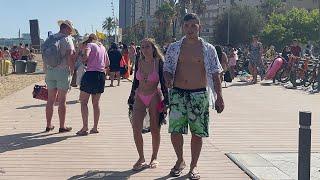 Downtown Sitges Barcelona Spain 2022 | Sitges High Street and Beach Walk | Sitges 4k