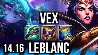 VEX vs LEBLANC (MID) | Rank 1 Vex | EUW Challenger | 14.16