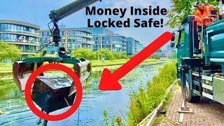 HUGE SAFE Pulled out of River with a CRANE! (Money still inside)
