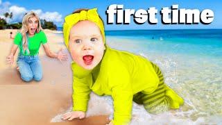 Daughter Swims In Ocean for First Time *emotional*